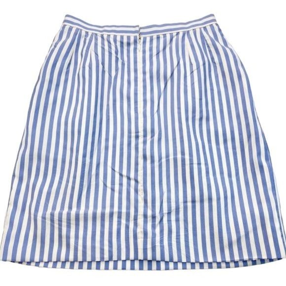 Vintage Bill Blass Blue and White Stripe Pencil Skirt Size 8 Made in USA - Picture 3 of 11